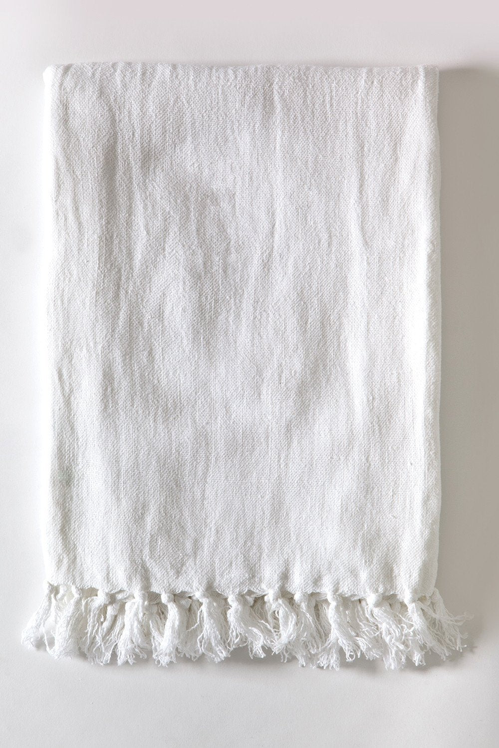 Fig Linens - Pom Pom at Home Montauk White Blanket