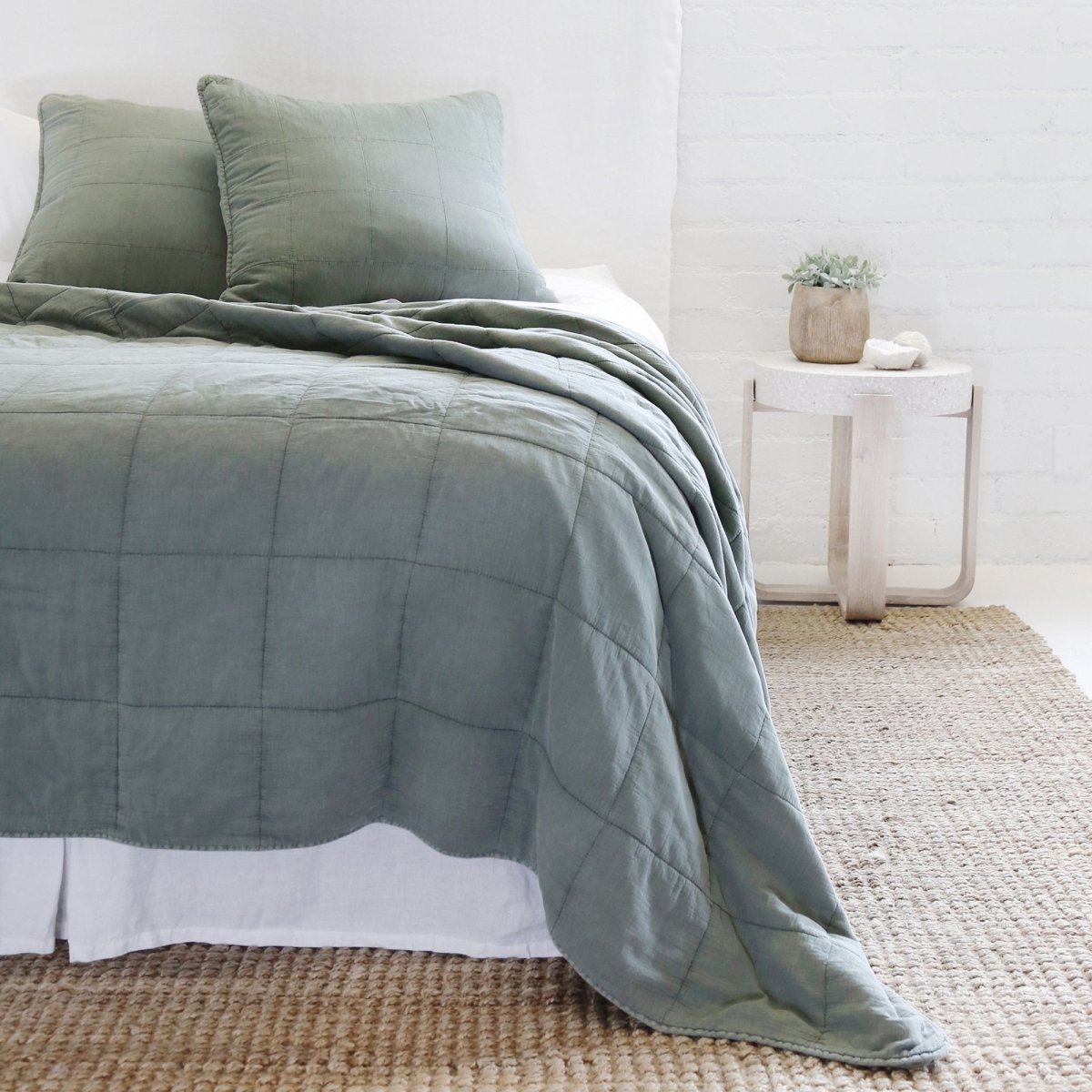 Pom Pom at Home - Antwerp Moss Green Coverlet Collection | Fig Linens 