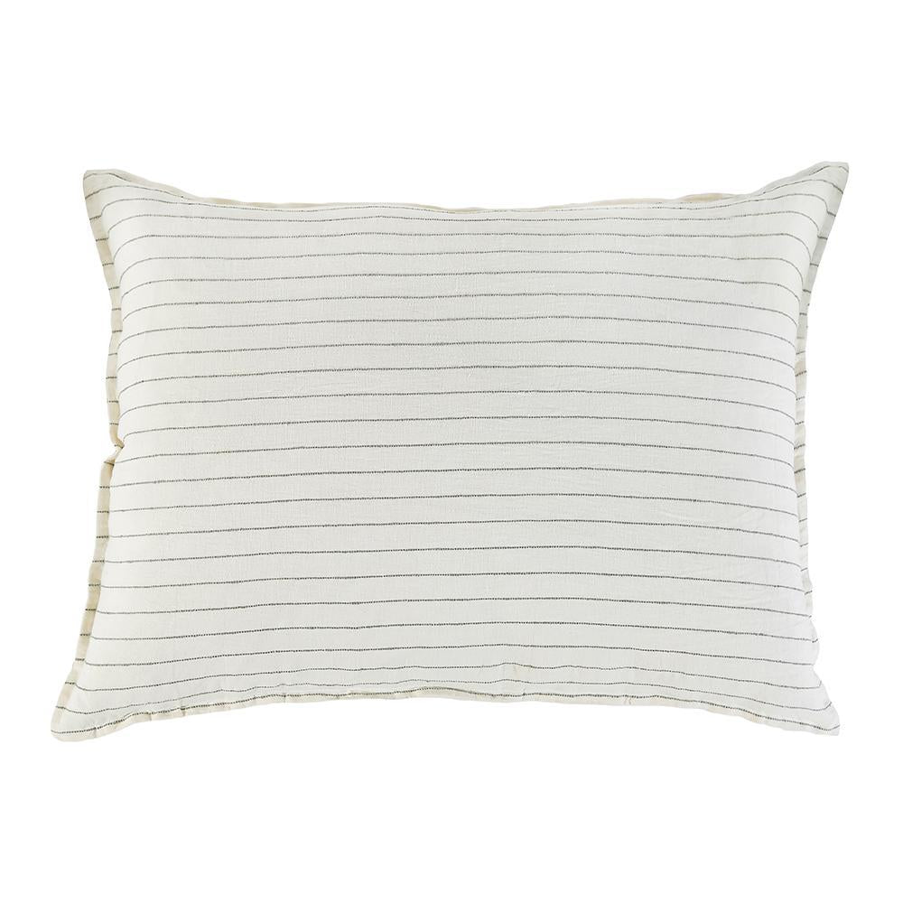 Fig Linens - Pom Pom at Home - Blake Cream and Grey big pillow