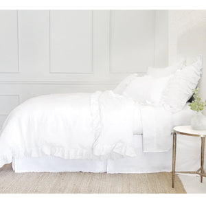 Fig Linens - Pom Pom at Home Bedding - Charlie White Linen duvet, sham, pillow