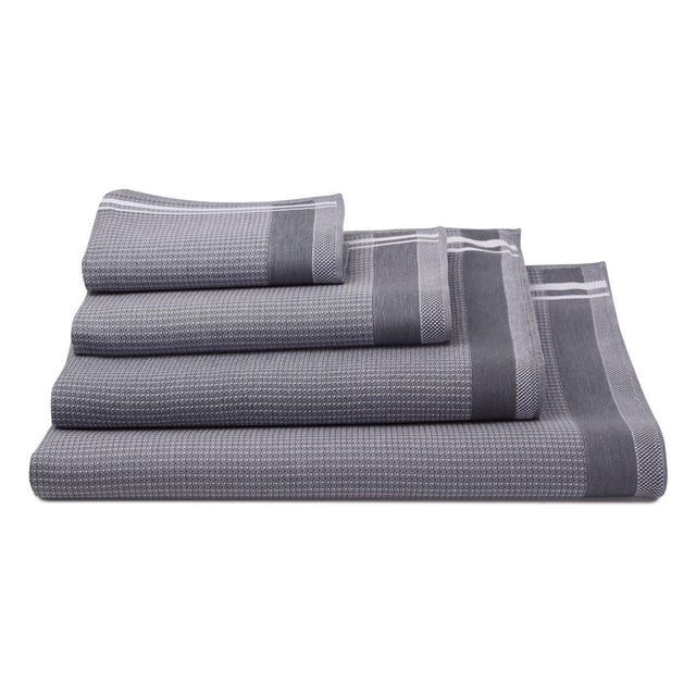 Le Jacquard Français | Duetto Caviar Bath Collection | Fig Linens - Gray Bath Towels