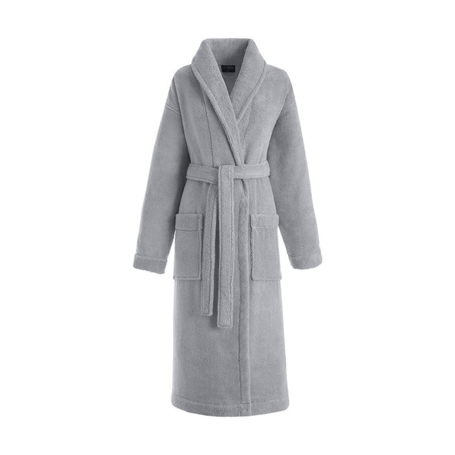 Caresse Pebble Gray Bathrobe by Le Jacquard Français | Fig Linens