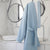 Duetto Adriatic Blue Bathrobe by Le Jacquard Français | Fig Linens - Bath robe, pockets, belt 