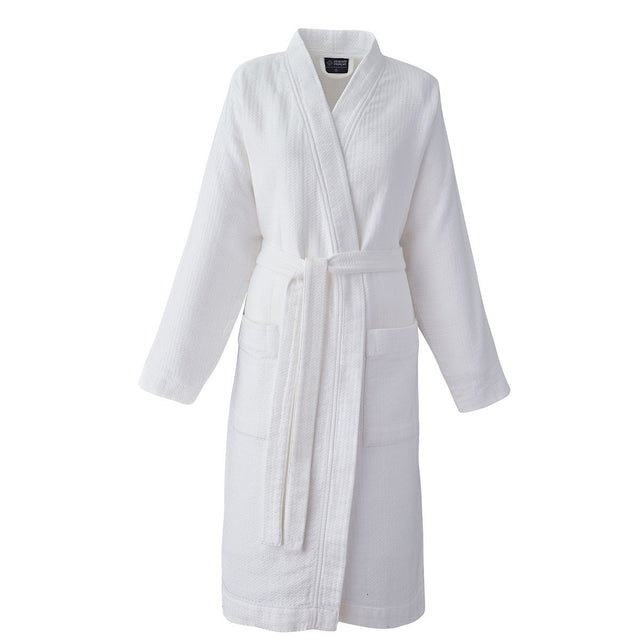 Formentera White Bathrobe by Le Jacquard Français | Fig Linens - Spa, Cotton, Bath Robe