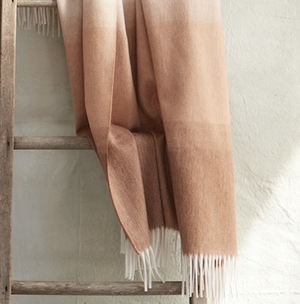 Fig Linens - Matouk - August Dune  Throw - Cashmere throw with fringe