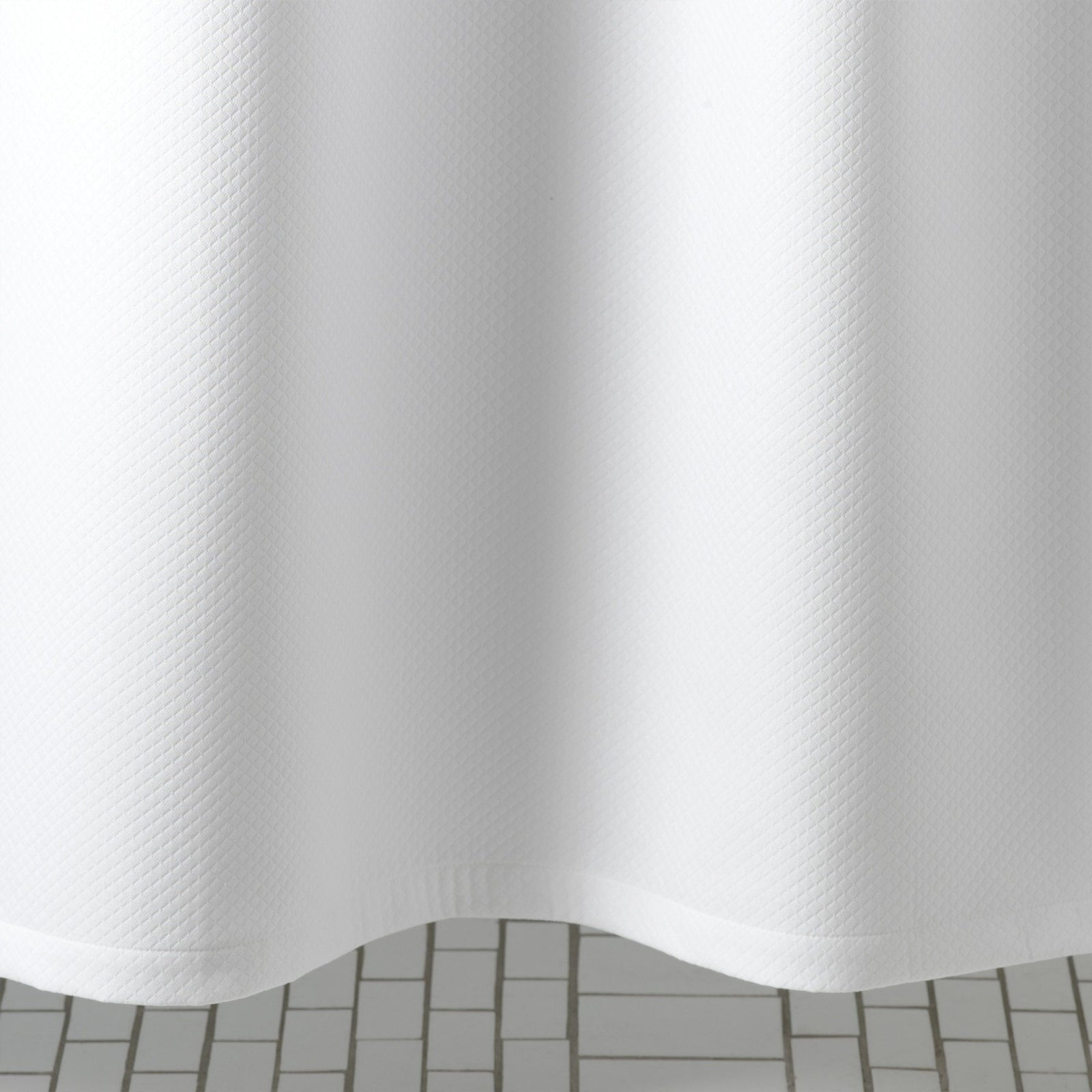 Diamond Pique White Shower Curtain by Matouk | Fig Linens