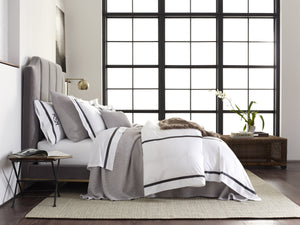 Lowell Black and White Bedding by Matouk | Fig Linens