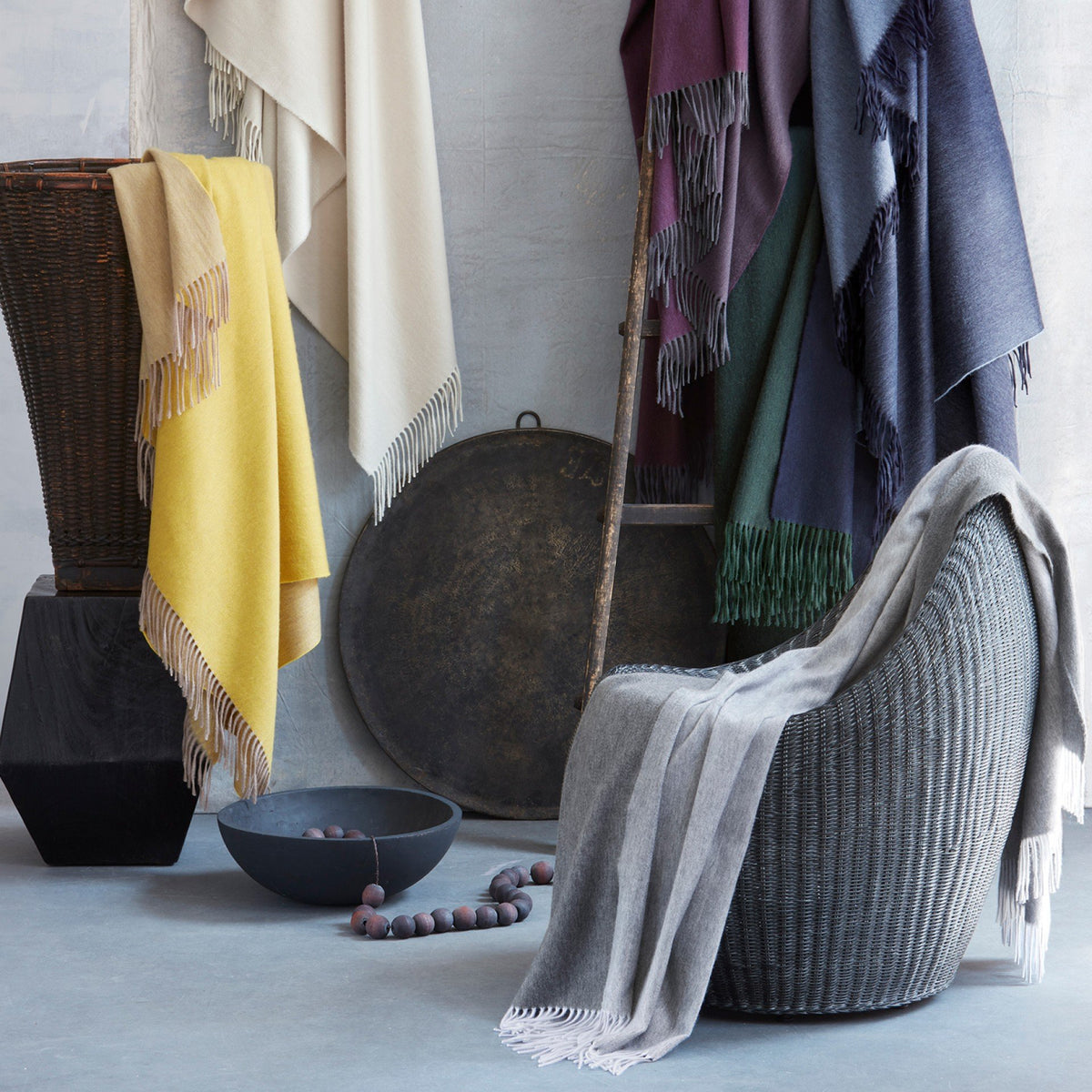 Paley Cashmere Throw by Matouk | Fig Linens and Home