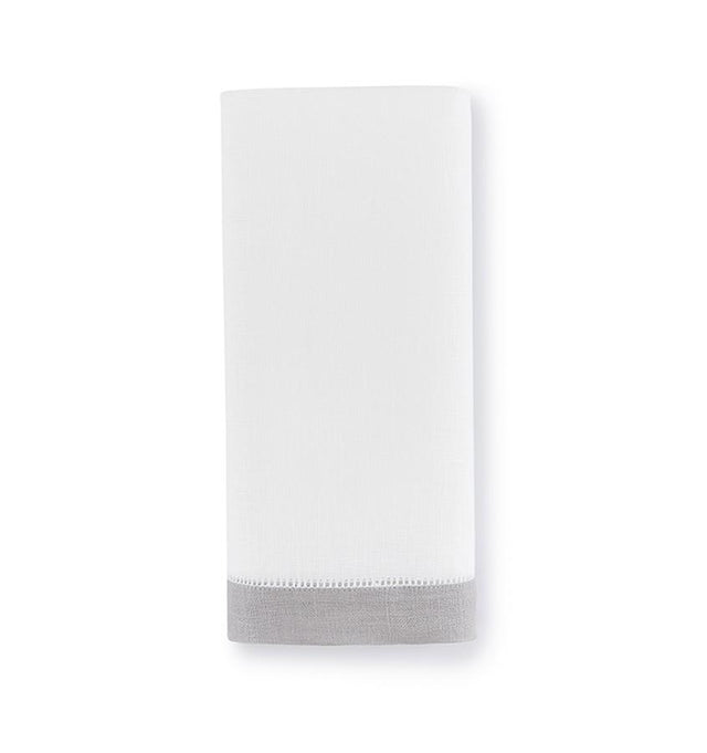 Linen Fingertip guest towel with gray border - Filo by Sferra - Fig Linens