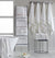White bath towels with gray stripes - Aura White/gray bath towel - Fig Linens 