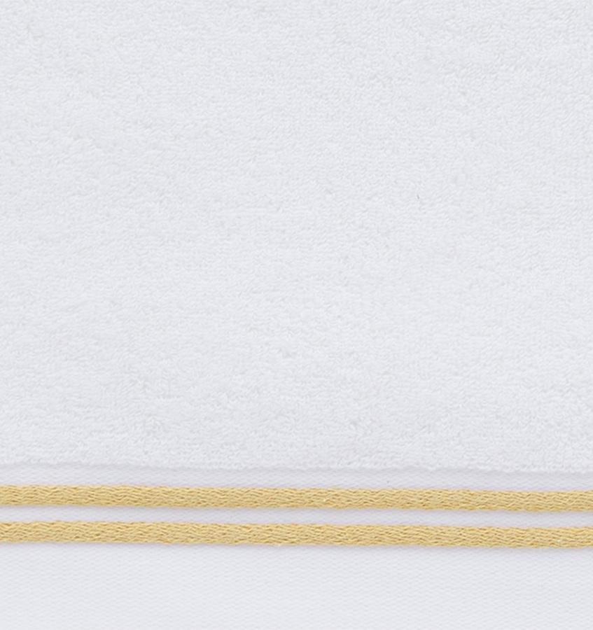 White bath towels with yellow stripe - Aura Corn by Sferra - Fig Linens