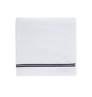 Aura by Sferra - White bath towels with black - Fig Linens