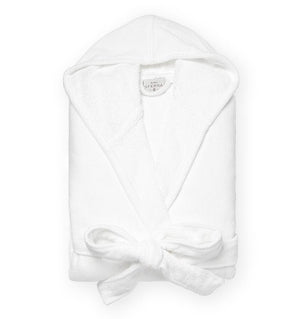 White hooded bathrobe with pockets and belt - Canedo by Sferra - Fig Linens