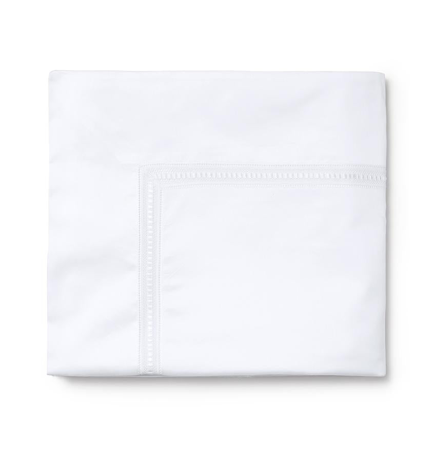 Diamante Bedding Collection by Sferra | Fig Linens - white flat sheet