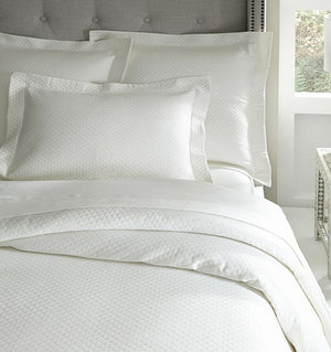 Fig Linens - Bari Coverlets and Shams by Sferra - White blanket cover and sham