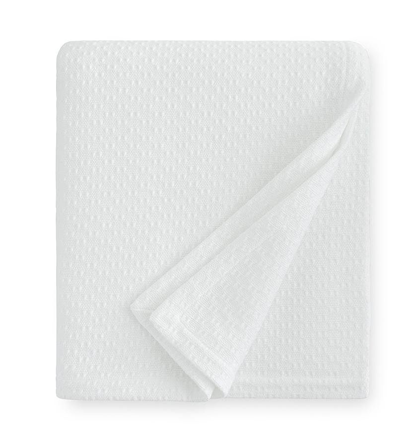 Corino White Cotton Blanket by Sferra | Fig Linens and Home - White lightweight blanket