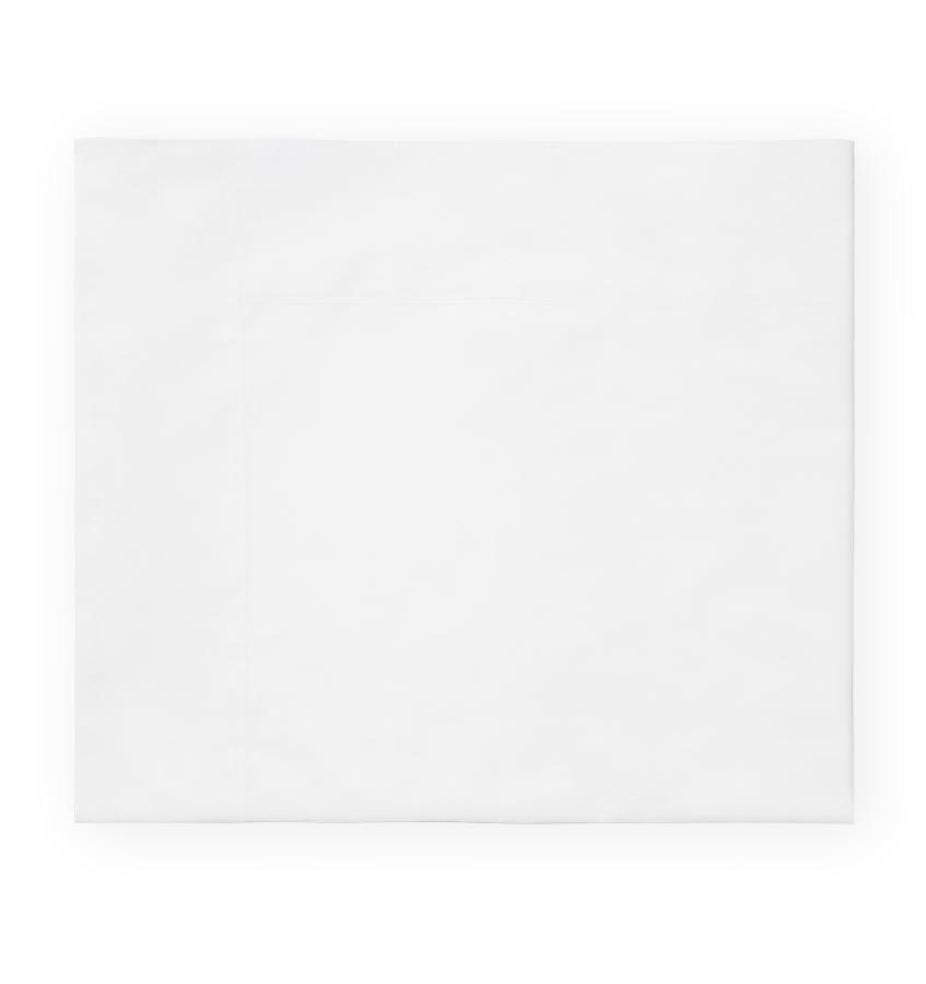 Corto Celeste White Bedding Collection by Sferra | Fig Linens - White flat sheet
