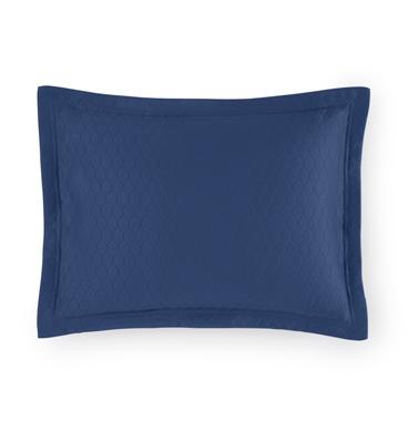 Fig Linens - Favo Delft Bedding Collection by Sferra - Navy blue sham