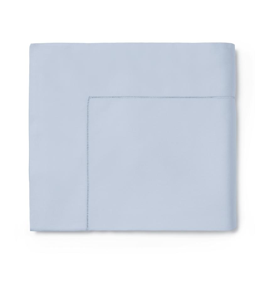 Fiona Powder Bedding Collection by Sferra | Fig Linens - Blue flat sheet