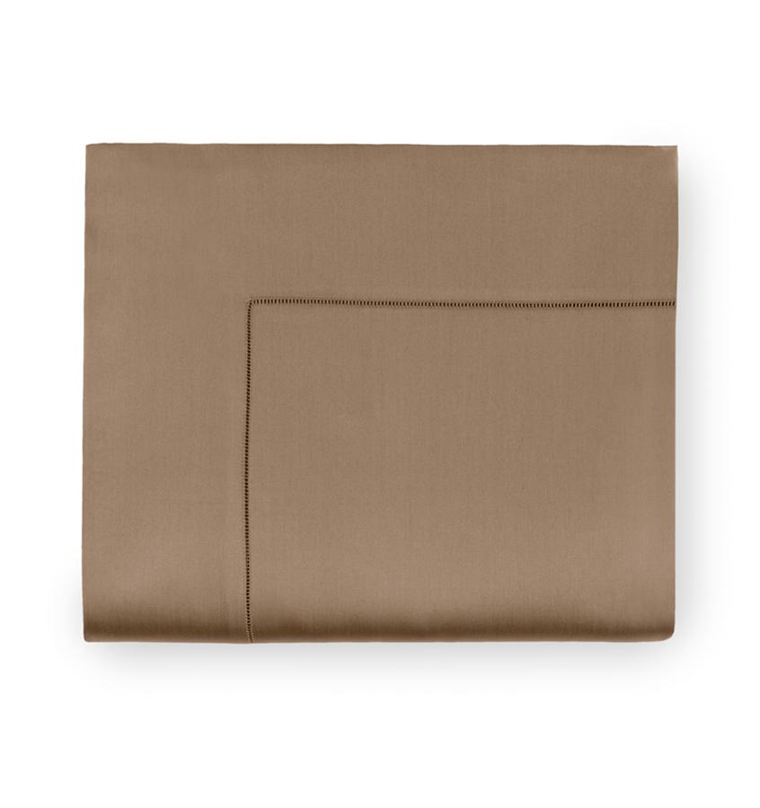 Fig Linens - Giotto Collection Sheeting by Sferra - Dark khaki flat sheet