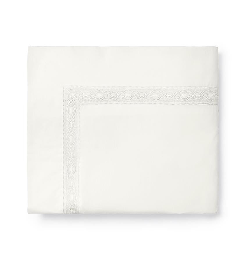 Giza 45 - Lace Bedding Collection by Sferra | Fig Linens - Ivory flat sheet