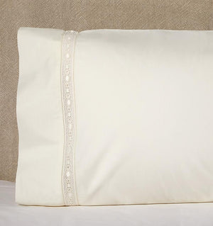 Giza 45 - Lace Bedding Collection by Sferra | Fig Linens - Ivory pillowcase