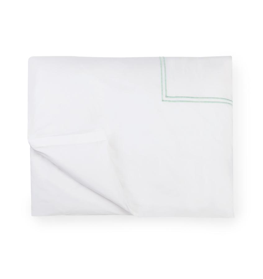 Fig Linens - Sferra Bedding - Grand Hotel White and Mist Duvet