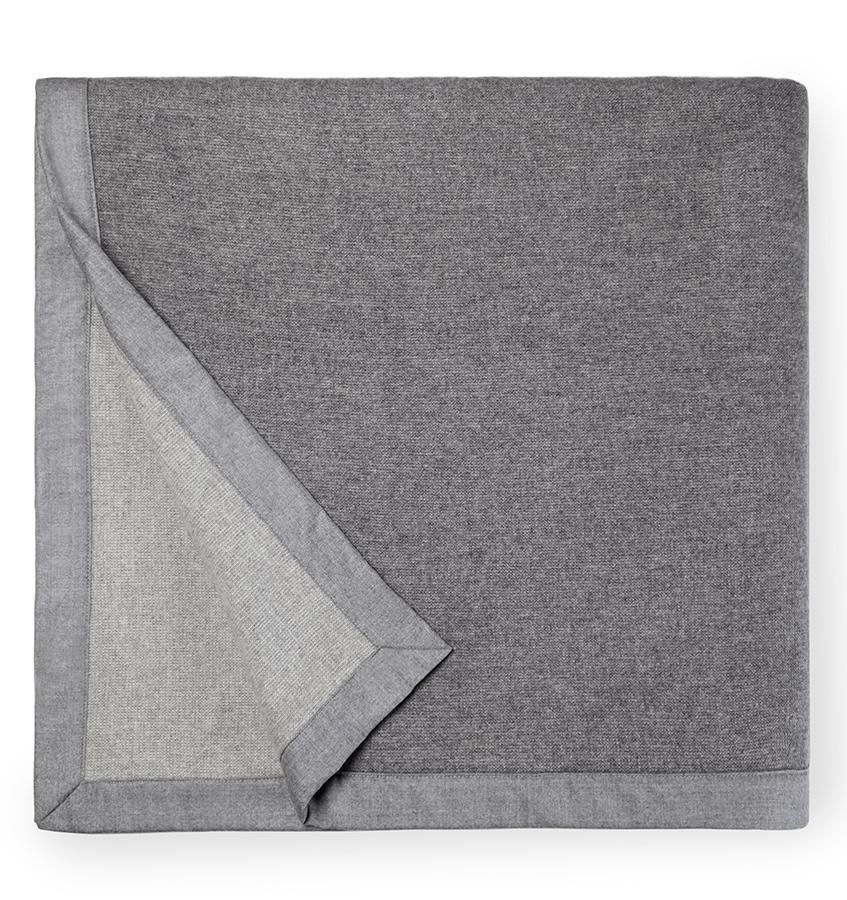 Nerino Gray Wool Blanket by Sferra | Fig Linens - Gray wool blanket