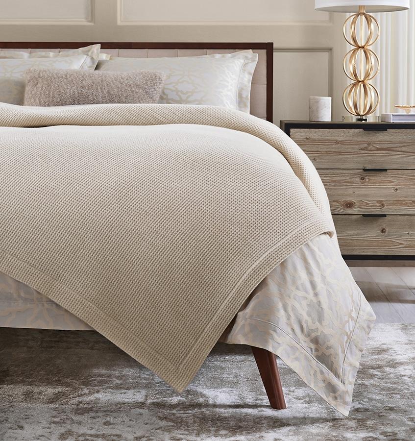 Talida Ivory Wool Blanket by Sferra | Fig Linens and Home