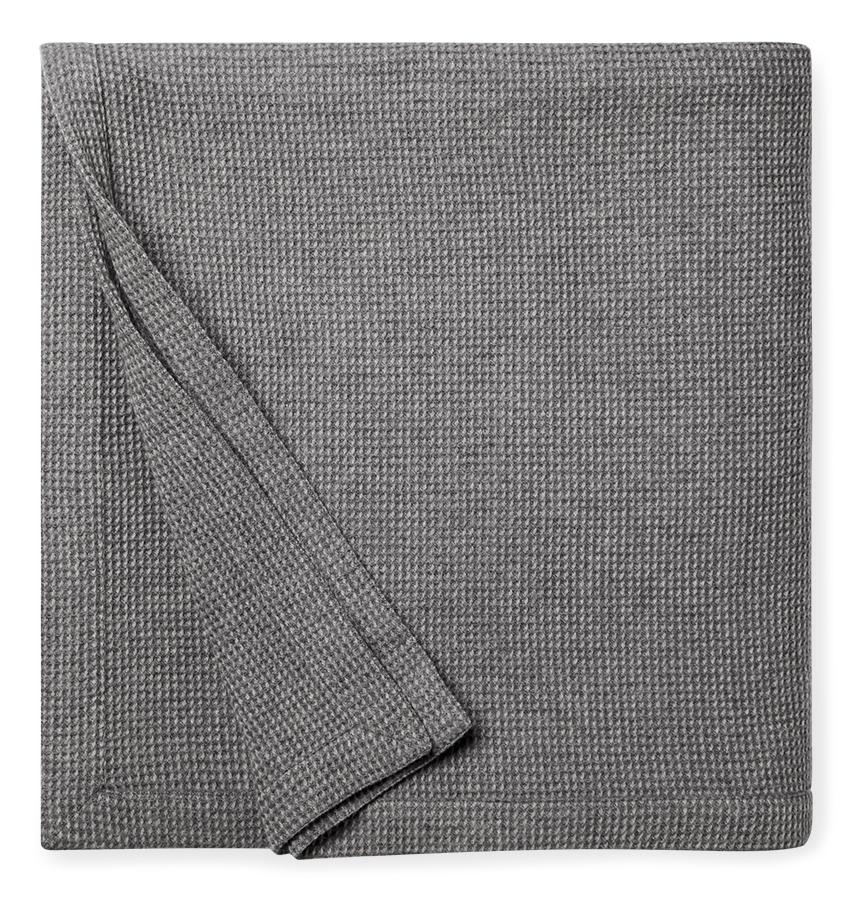 Talida Gray Wool Blanket by Sferra | Fig Linens - Gray, pewter wool blanket
