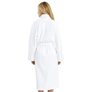 Etoile Blanc White Bathrobe by Yves Delorme | Fig Linens - Robe, back