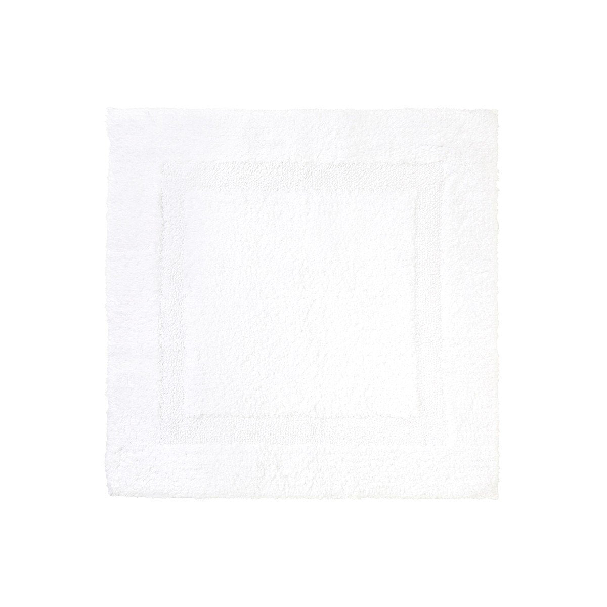 Aquilon Blanc Reversible Bath Rug by Yves Delorme | Fig Linens - White, square bath mat, rug