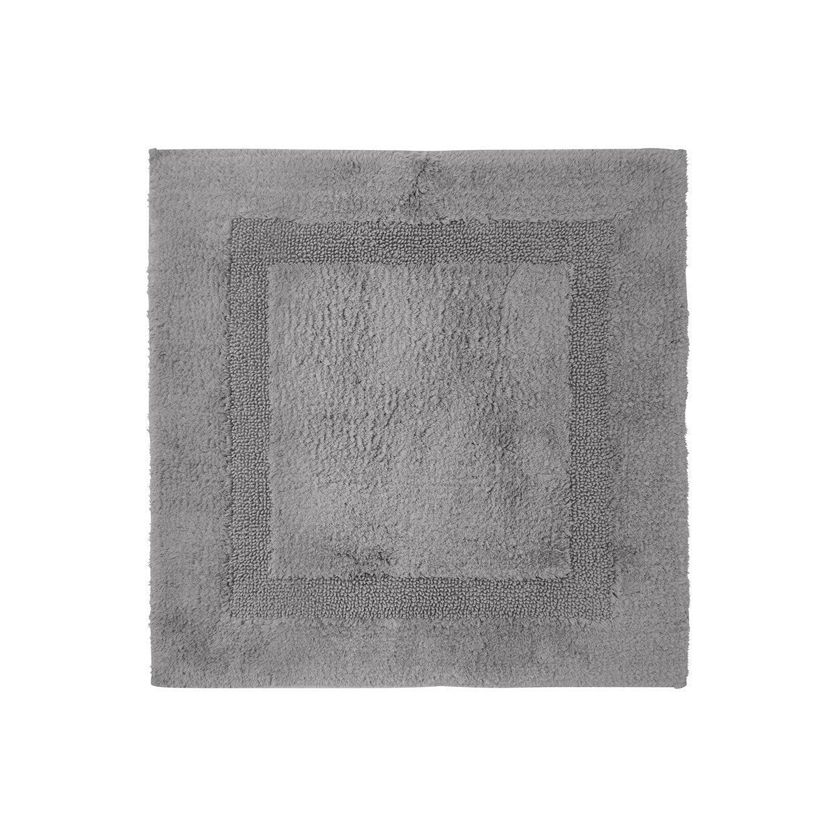 Aquilon Platine Reversible Bath Rug by Yves Delorme | Fig Linens - square, gray bath mat, rug
