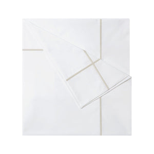 Athena Nacre Bedding Collection by Yves Delorme | Fig Linens - White and ivory duvet cover