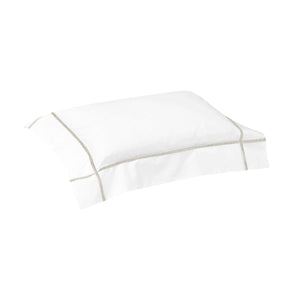 Athena Nacre Bedding Collection by Yves Delorme | Fig Linens - White and ivory boudoir sham