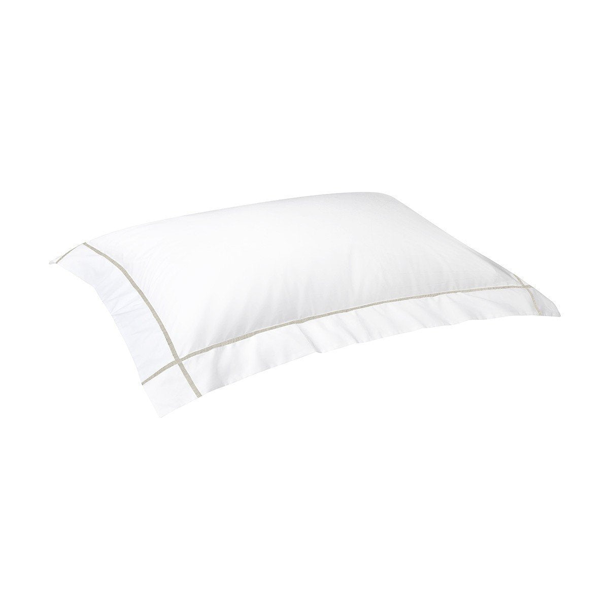 Athena Nacre Bedding Collection by Yves Delorme | Fig Linens - White and ivory standard sham