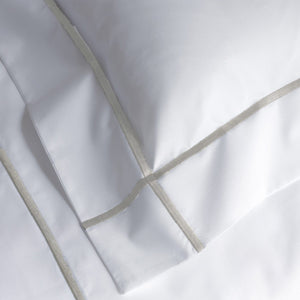 Athena Nacre Bedding Collection by Yves Delorme | Fig Linens - White and ivory sham