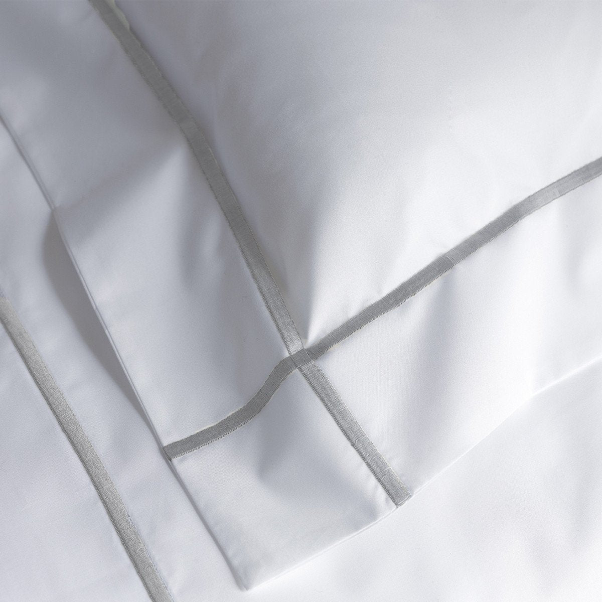Athena Silver Bedding Collection by Yves Delorme | Fig Linens - White bed linens, embroidered sham