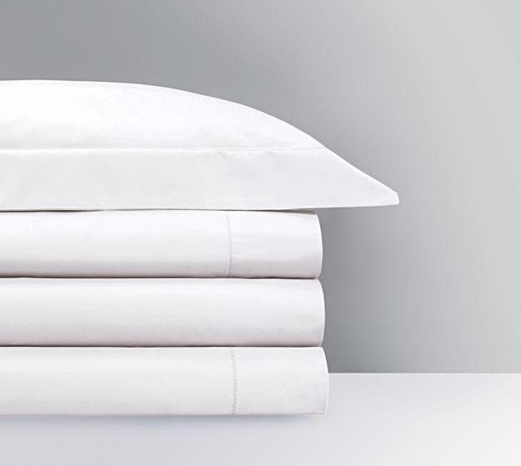 Roma Blanc Bedding Collection by Yves Delorme | Fig Linens - White bed linens, sheets, duvet, shams