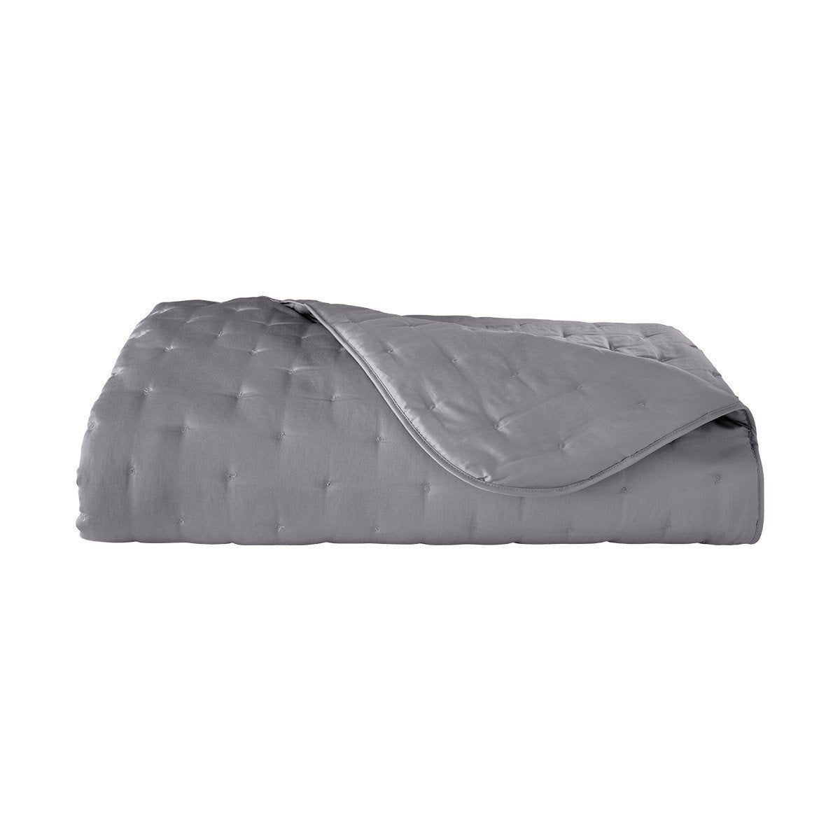 Triomphe Platine Platinum Gray Bedding by Yves Delorme - Fig Linens - Quilted Coverlet