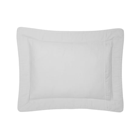 Triomphe Silver Light Gray Bedding by Yves Delorme - Fig Linens - Quilted Boudoir Sham Reverse