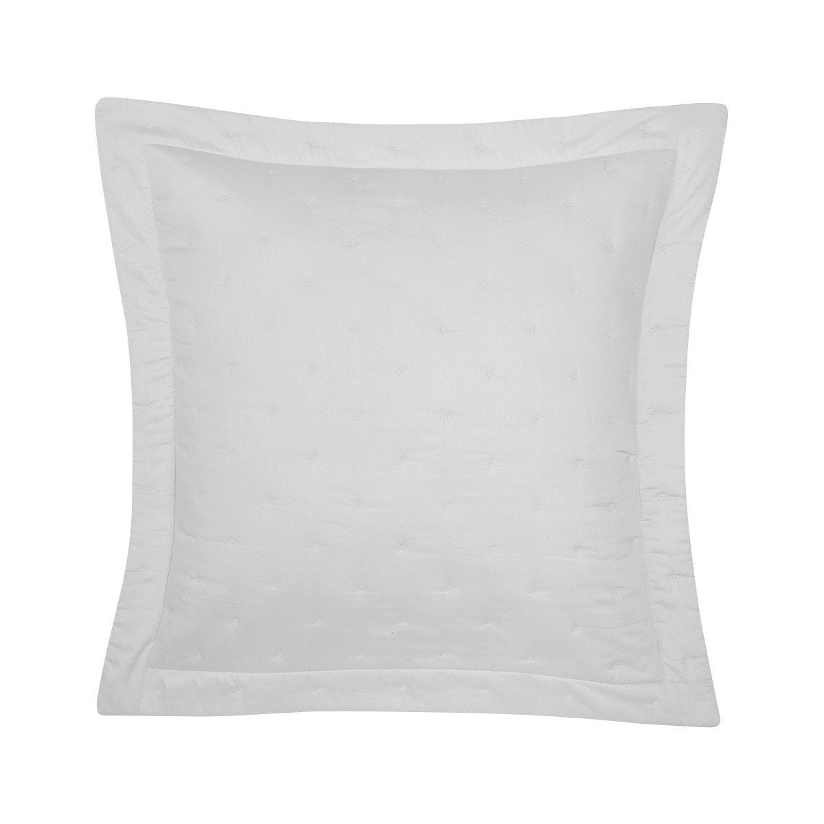 Triomphe Silver Light Gray Bedding by Yves Delorme - Fig Linens - Quilted Euro Sham Reverse