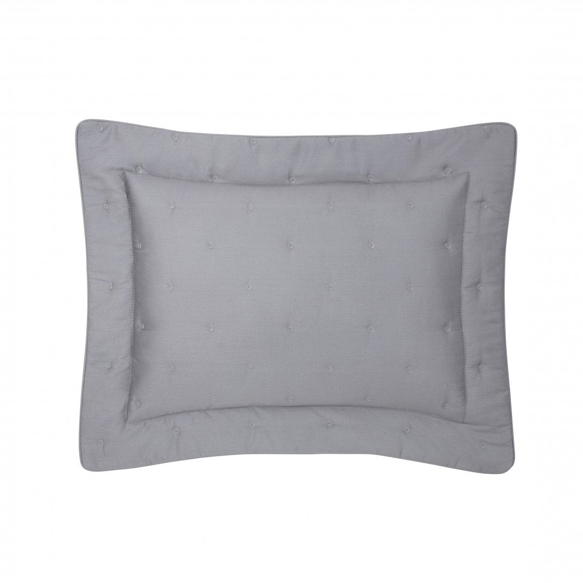 Triomphe Platine Platinum Gray Bedding by Yves Delorme - Fig Linens - Quilted Boudoir Sham