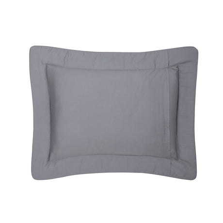 Triomphe Platine Platinum Gray Bedding by Yves Delorme - Fig Linens - Quilted Boudoir sham reverse