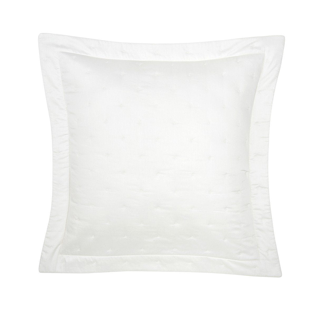 Triomphe Nacre Ivory Bedding by Yves Delorme | Fig Linens - Quilted Euro Sham