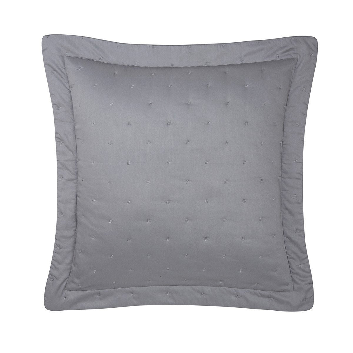 Triomphe Platine Platinum Gray Bedding by Yves Delorme - Fig Linens - Quilted Euro sham