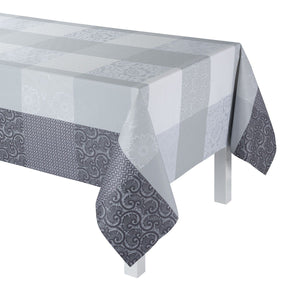 Le Jacquard Français Table Linen Fleurs de Kyoto Mist Fig Linens Tablecloth