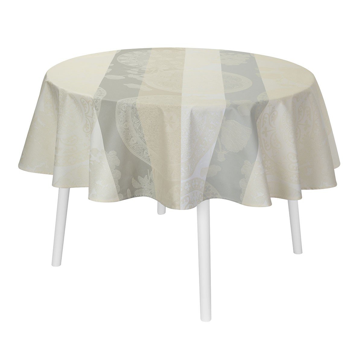 Le Jacquard Français Table Linen Fleurs Gourmandes Chalk Fig Linens Tablecloth