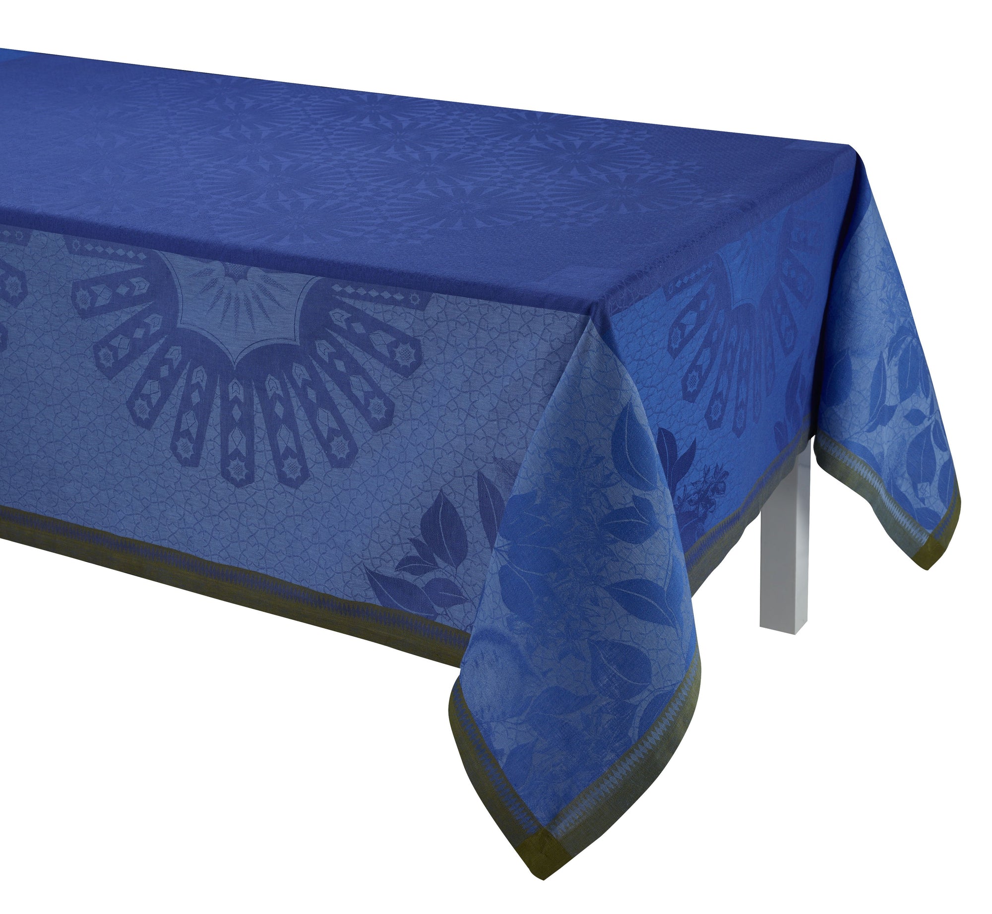 Le Jacquard Français Table Linen Jardin D'Orient Blue Fig Linens Tablecloth
