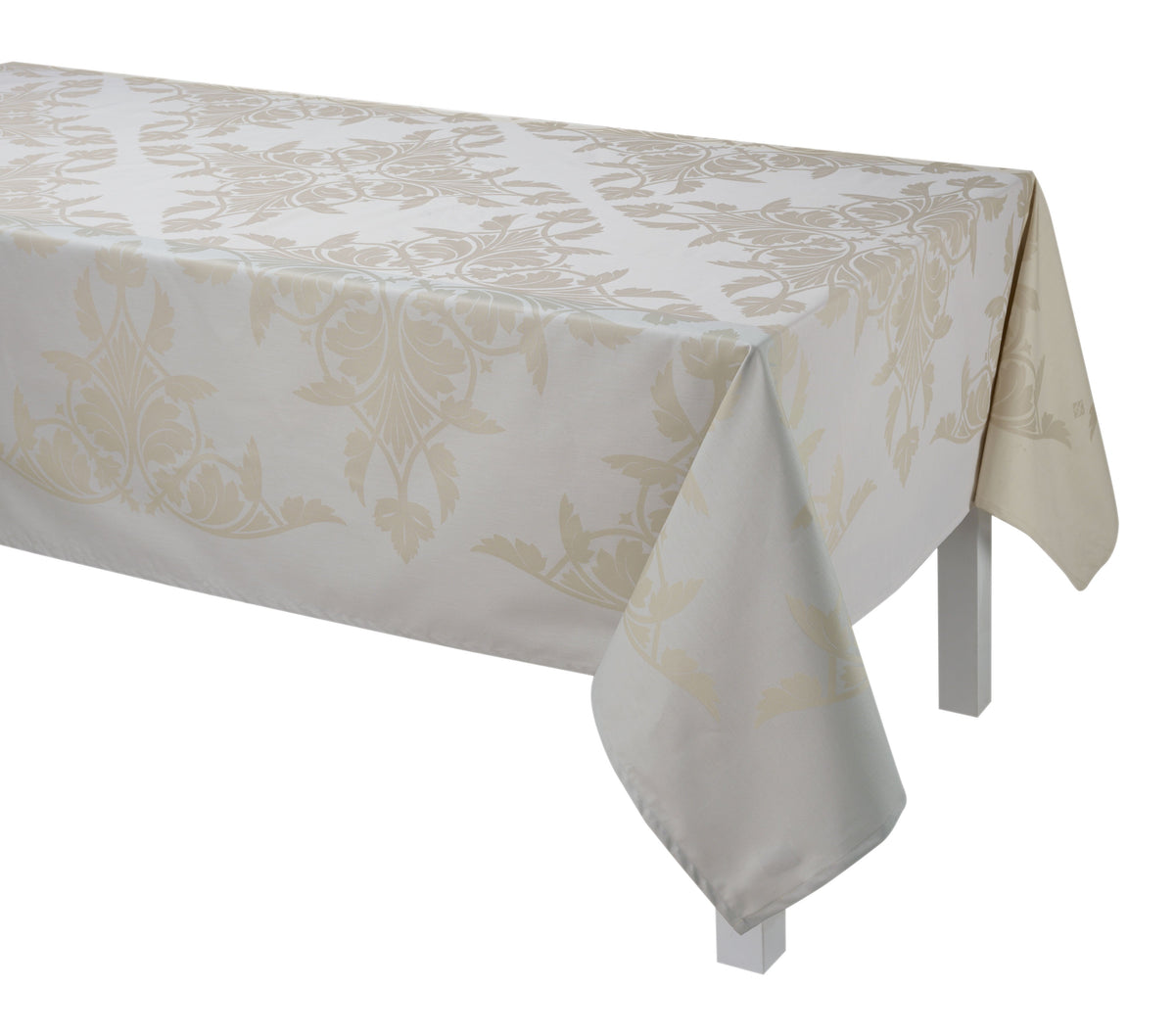 Le Jacquard Français Coated Table Linen Syracuse Enduit Fig Linens beige tablecloth